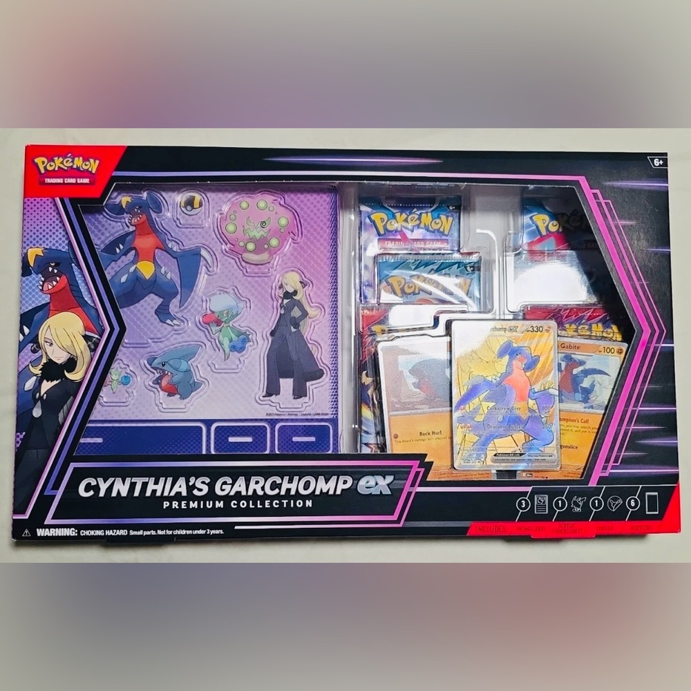 Pokemon CYNTHIA'S GARCHOMP EX Premium Collection Box 6 Packs 3 Promo New Sealed